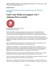 Article Gulf Coast Media newspapers win 7 Alabama Press awards Posted Tuesday, May 29, 2018 12...jpg