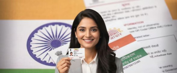 Woman Presenting Aadhaar Card for Update.jpg